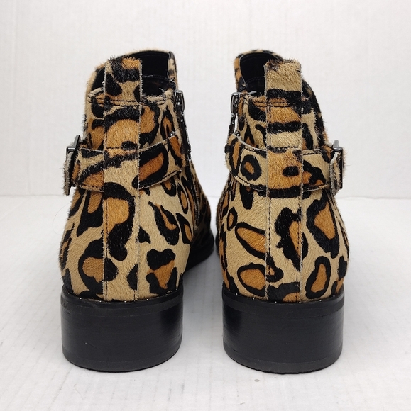 Blondo Tami Waterproof Leopard Print Calf Hair Side Zip Ankle Booties Size 12M - Picture 5 of 12